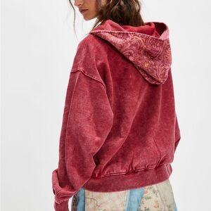 Free People Red Jacket with Pink Accents